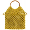 King Louie Damen Shopper-Tasche Macrame Bag 31 x 28 cm Sunny Yellow Schuhe & Handtaschen