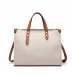 Miss Lulu Modern Handtaschen 2 Set Damen Schultertasche Große Elegante Tasche für Arbeit Beige Schuhe & Handtaschen
