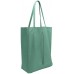 Oktradi® Damen Shopper Leder Schultertasche Handtasche Ledertasche Laptoptasche Beutel 30 x 35 x 14 cm Made in Italy Mint Schuhe & Handtaschen