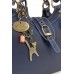 Catwalk Collection Handbags - Leder - Umhängetasche Schultertasche - Handtasche mit Schultergurt - NICOLE - Marine Blau Schuhe & Handtaschen