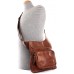 LECONI kleine Umhängetasche Leder Damen und Herren Used-Look Vintage-Style Natur praktische Ledertasche Crossbag Bodybag 25x24x5cm braun LE3015-wax Schuhe & Handtaschen