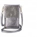 SeOSTO Handy Schultertasche Kleine Tasche Umhängetasche für Damen Frauen metallisches Grau Schuhe & Handtaschen