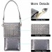 SeOSTO Handy Schultertasche Kleine Tasche Umhängetasche für Damen Frauen metallisches Grau Schuhe & Handtaschen