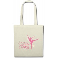 Find me in Paris Logo rosa Stoffbeutel Natur Schuhe & Handtaschen
