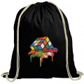 ShirtStreet Zauberwürfel natur Turnbeutel mit Magic Cube Melting Motiv Größe onesize schwarz natur Schuhe & Handtaschen