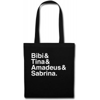 Spreadshirt Bibi Und Tina Amadeus Sabrina Typographie Stoffbeutel Schwarz Schuhe & Handtaschen