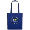 Spreadshirt I love Europe Europa Flagge Stoffbeutel Royalblau Schuhe & Handtaschen