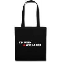 Spreadshirt WikiLeaks I'm With Wikileaks Stoffbeutel Schwarz Schuhe & Handtaschen