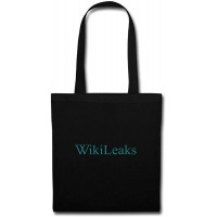 Spreadshirt WikiLeaks Text Logo Stoffbeutel Schwarz Schuhe & Handtaschen