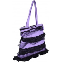 Unbekannt Lolita Burlesque Tasche Lace Bag mit feiner Spitze Rockabilly Schuhe & Handtaschen